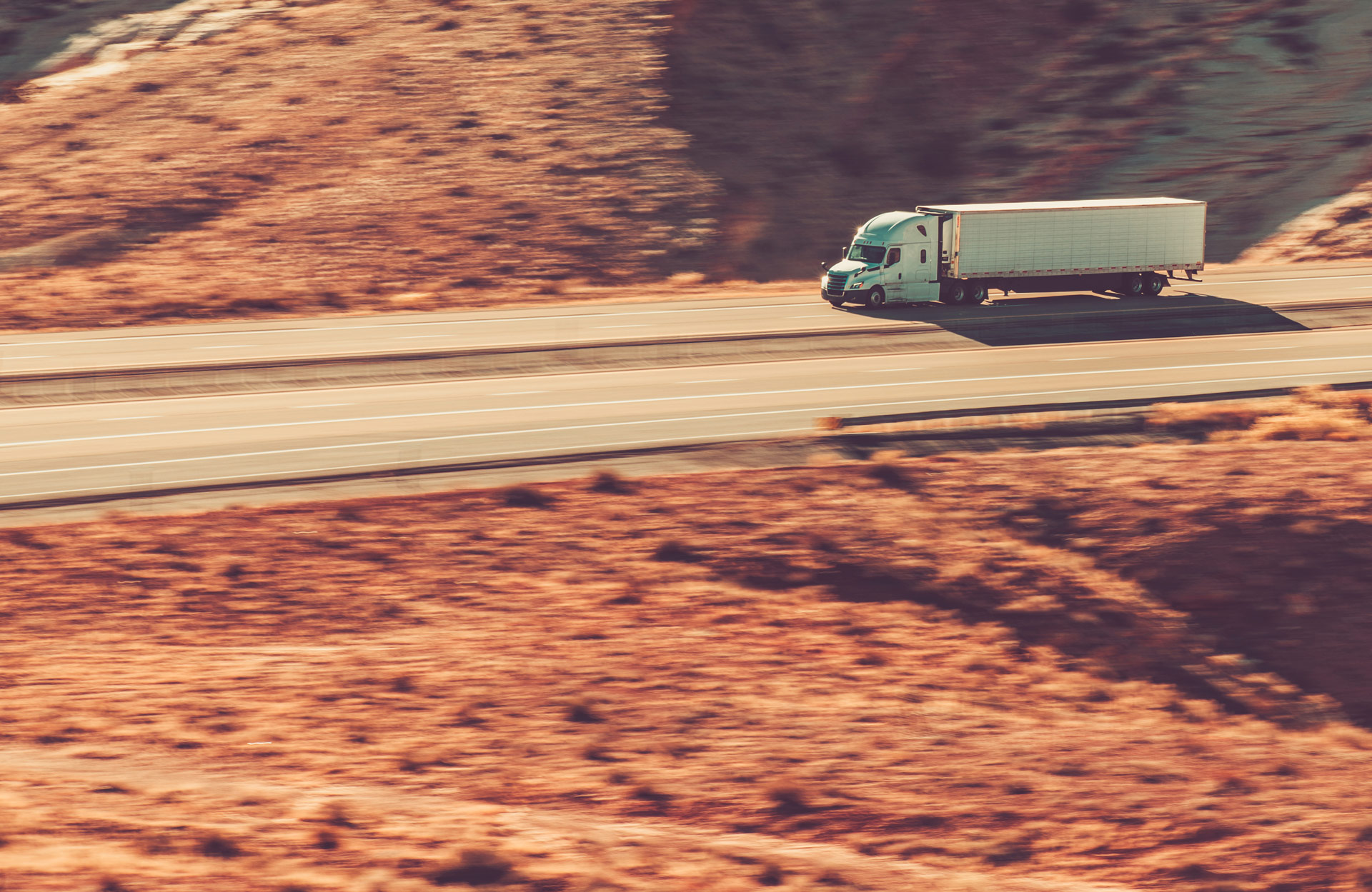 Reefer truck on highway